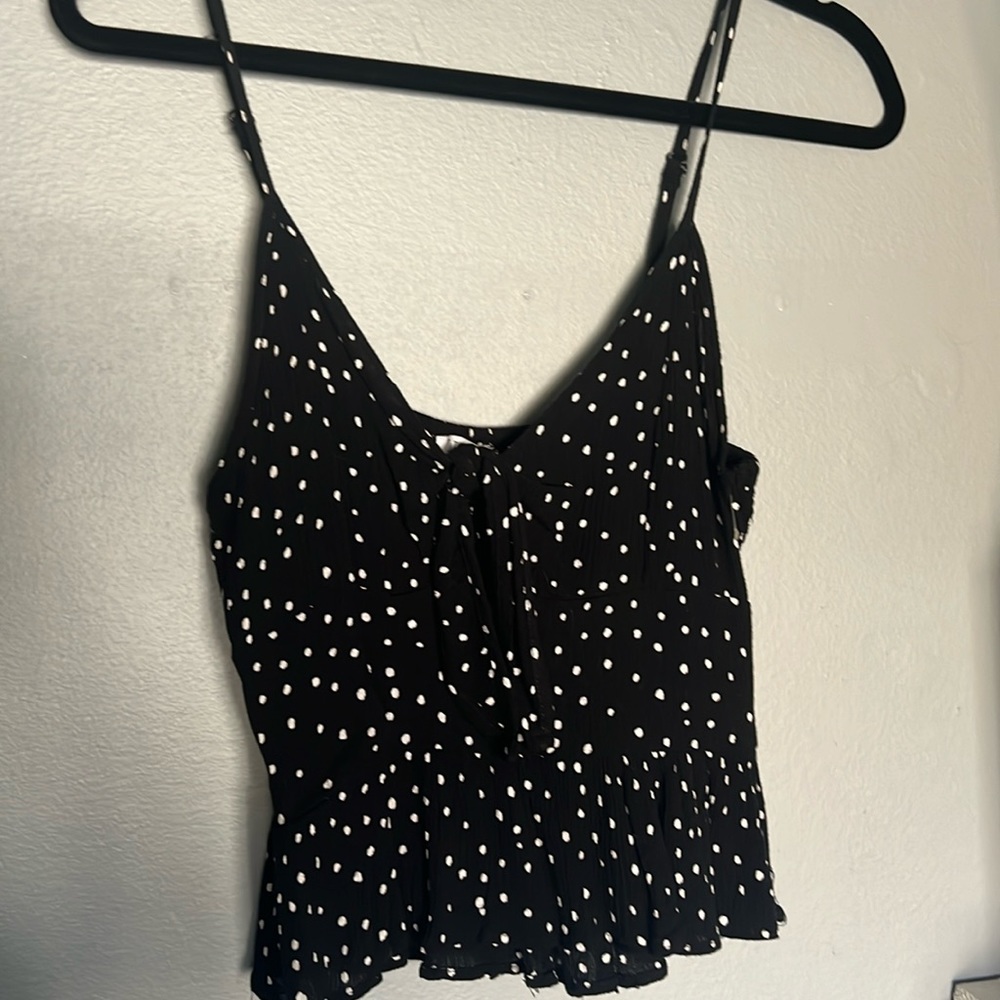 Cropped Flowy Tank with front tie